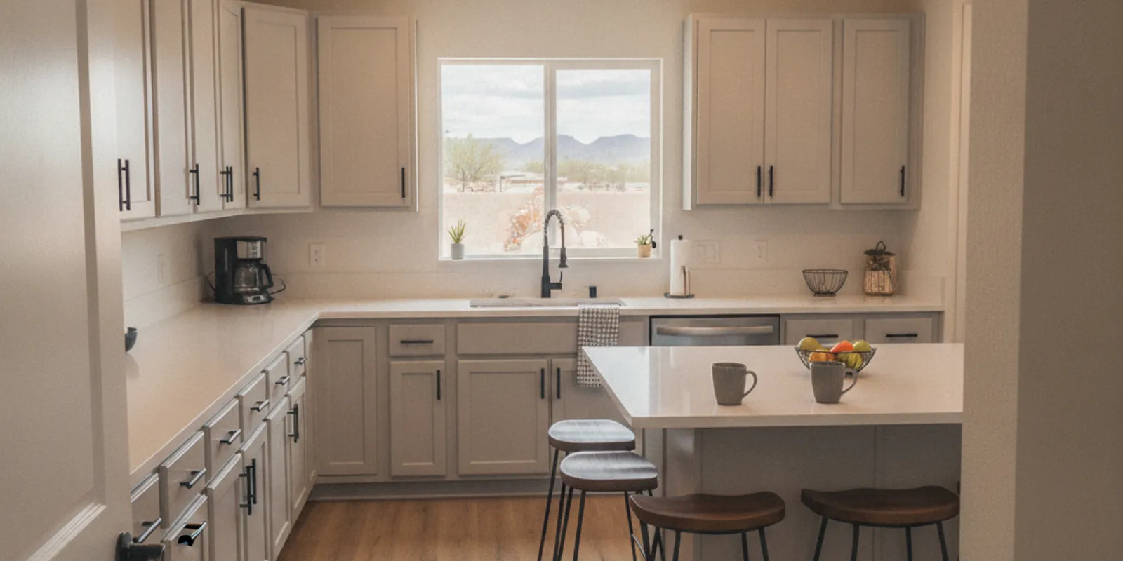 Finished full kitchen remodel in an El Paso home by Desert Oak Kitchen Co.